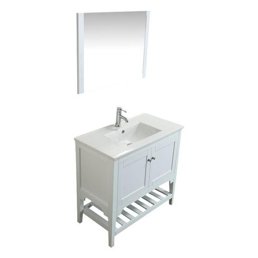 Aquamoon Rimini 36 White Free Standing Modern Bathroom Vanity Set