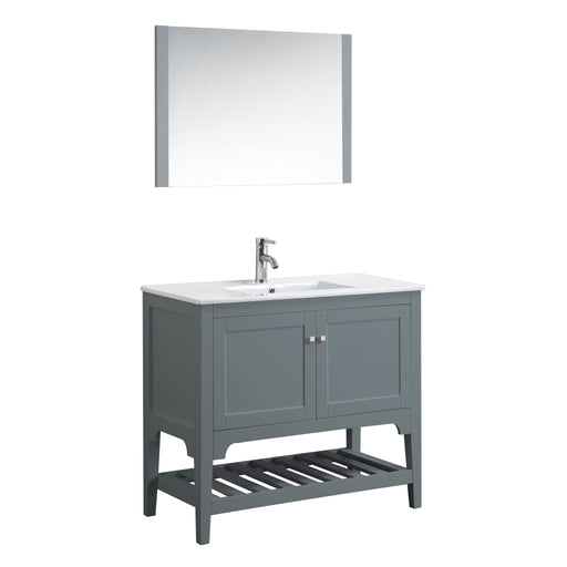 Aquamoon Rimini 39 Mat Grey Free Standing Modern Bathroom Vanity Set