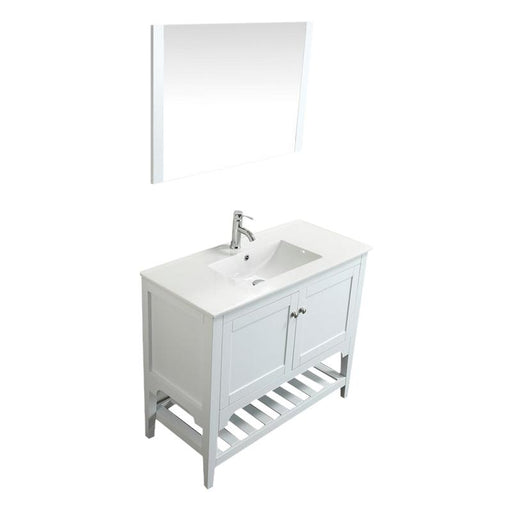 Aquamoon Rimini 39 White Free Standing Modern Bathroom Vanity Set
