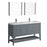 Aquamoon Rimini 60 Double Sink Mat Grey Free Standing Modern Bathroom Vanity Set