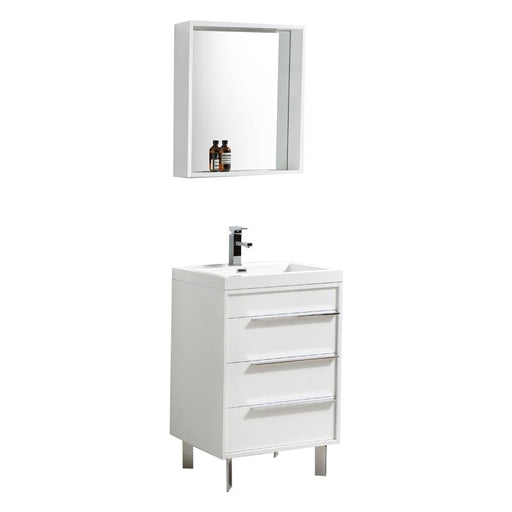 Aquamoon Roma 24 White Free Standing Modern Bathroom Vanity Set