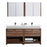 Aquamoon Sparta 63 Double Sink Walnut Free Standing Modern Bathroom Vanity Set