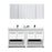 Aquamoon Sparta 63 Double Sink White Free Standing Modern Bathroom Vanity Set