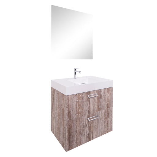 Aquamoon Sunrise 24 Infinity Sink Ashwood  Wall Mounted Modern Bathroom Vanity Set