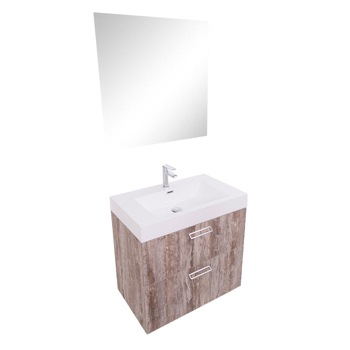 Aquamoon Sunrise 24 Ashwood  Wall Mounted Modern Bathroom Vanity Set