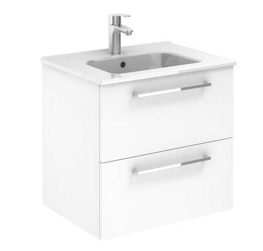 Aquamoon Valencia 24 White Wall Hung Modern Bathroom Vanity Set