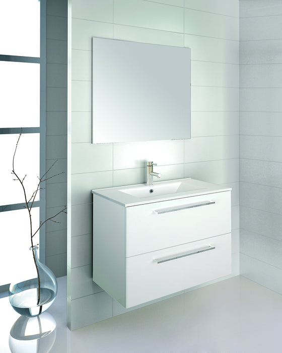 Aquamoon Valencia 24 White Wall Hung Modern Bathroom Vanity Set