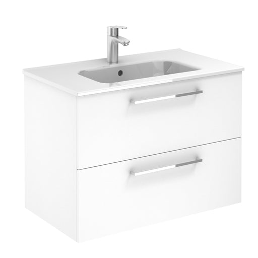 Aquamoon Valencia 32 White Wall Hung Modern Bathroom Vanity Set