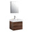 Aquamoon Venice 24 Infinity Sink Walnut  Wall Mounted Modern Bathroom Vanity Set