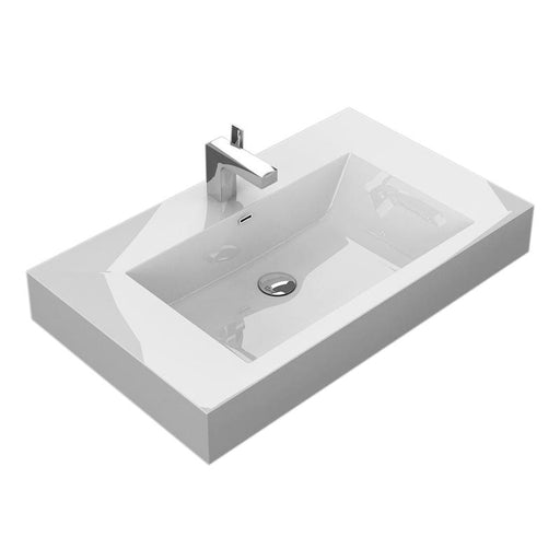Aquamoon Venice 31" Integrated Countertop White Square  Sink