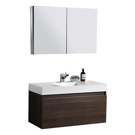 Aquamoon Venice 31 Sink Maple Grey  Wall Mounted Modern Bathroom Vanity Set
