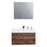 Aquamoon Venice 31 Infinity Sink Walnut  Wall Mounted Modern Bathroom Vanity Set