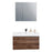 Aquamoon Venice 31 Sink Walnut  Wall Mounted Modern Bathroom Vanity Set