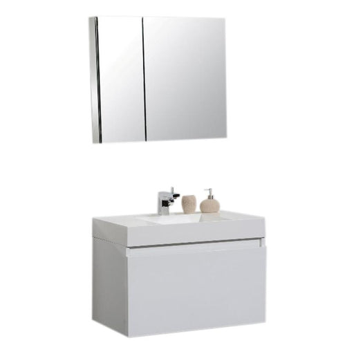 Aquamoon Venice 31 Infinity Sink White  Wall Mounted Modern Bathroom Vanity Set