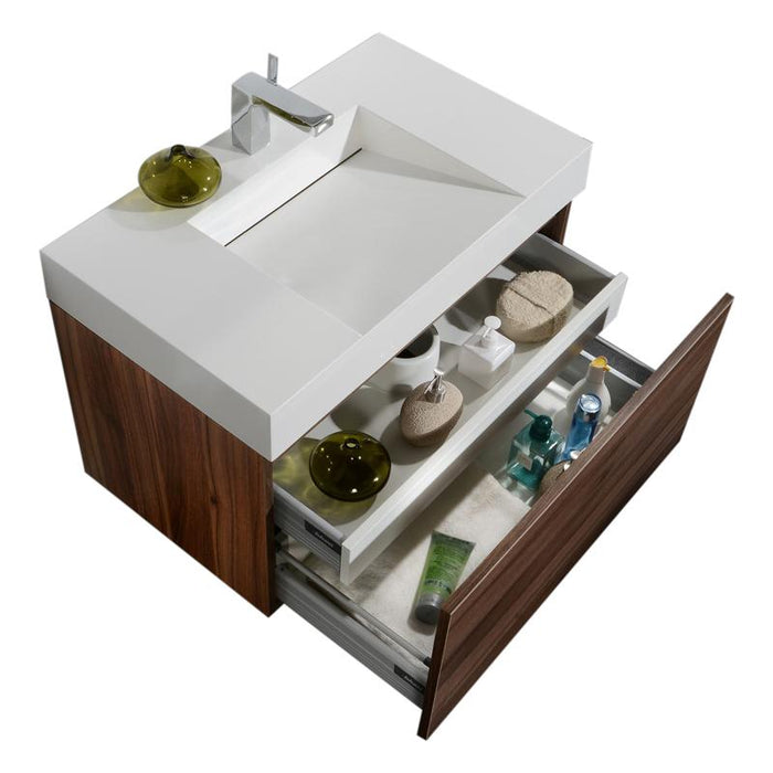 Aquamoon Venice 31 Infinity Sink White  Wall Mounted Modern Bathroom Vanity Set