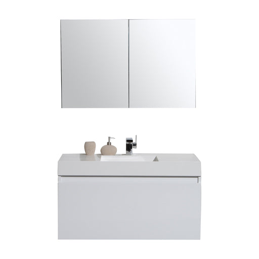 Aquamoon Venice 39 Infinity Sink White  Wall Mounted Modern Bathroom Vanity Set