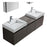 Aquamoon Venice 69 Double Infinity Sink Grey Brown Wall Mounted Modern Bathroom Vanity Set