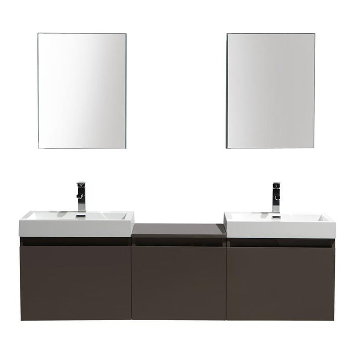Venice 93 Double Grey Brown Vanity - CABINET ONLY