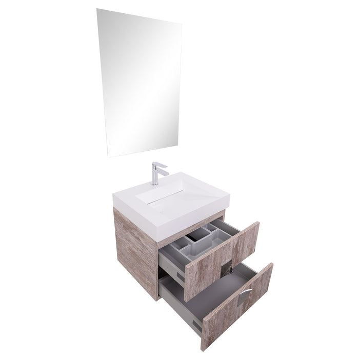 Aquamoon Venus 24 Infinity Sink Ashwood  Wall Mounted Modern Bathroom Vanity Set