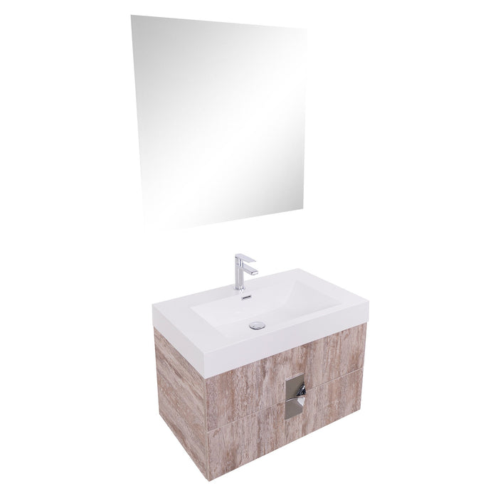 Aquamoon Venus 31  Ashwood  Wall Mounted Modern Bathroom Vanity Set