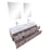 Aquamoon Venus 63 Double Sink 1305  Ashwood Wall Mounted Modern Bathroom Vanity Set