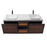 Aquamoon Verona 60 Brown Wall Mounted Modern Bathroom Vanity Set w/ Double Sinks