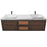 Aquamoon Verona 60 Brown Wall Mounted Modern Bathroom Vanity Set w/ Double Sinks